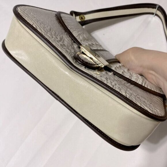 Vintage Reptile Embossed Faux Leather Purse Handbag Shoulder Bag - Picture 7 of 16